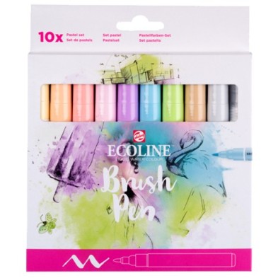 Material Bellas Artes - Pintura - Estuche Acuarela ROTULADOR Ecoline Brush Pen 10 ud SET PASTEL | totenart.com