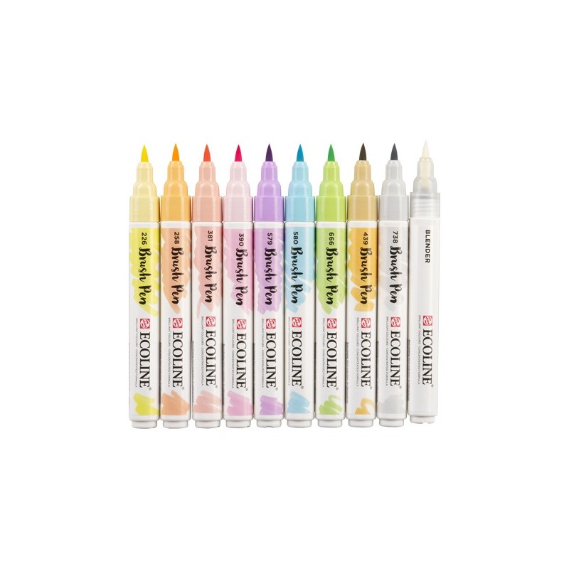 Material Bellas Artes - Pintura - Estuche Acuarela ROTULADOR Ecoline Brush Pen 10 ud SET PASTEL | totenart.com