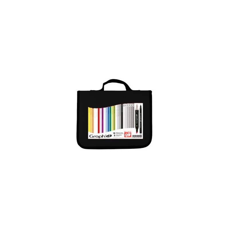 Material Bellas Artes - Pintura - Estuche con 18 rotuladores + 6 fineliners, Graph\'it | totenart.com