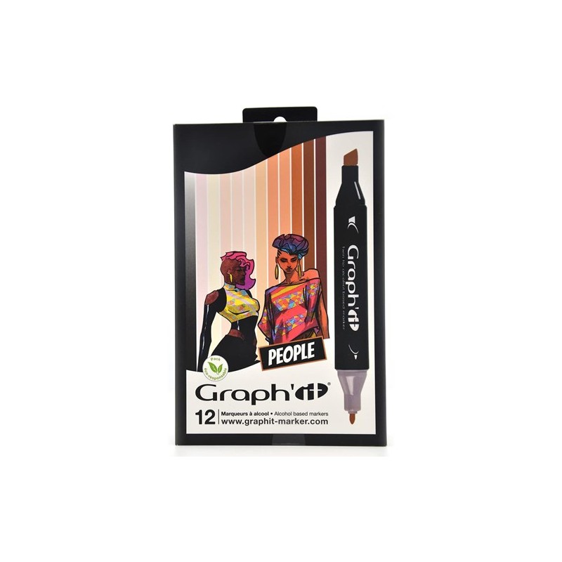 Material Bellas Artes - Pintura - Estuche 12 Rotuladores Doble Punta, People, Graph\'it | totenart.com