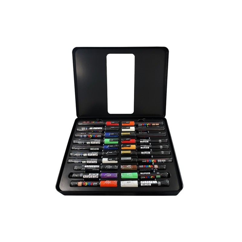 Material Bellas Artes - Pintura - Estuche de metal Dirty Harry 20 rotuladores Posca | totenart.com