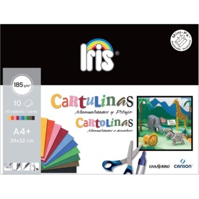 Material Bellas Artes - Pintura - Set 10 Cartulinas Iris Surtido 24x32 (A4+) 185gr Canson | totenart.com