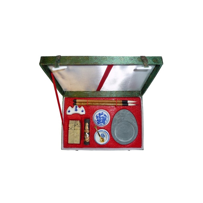 Estuche escritura china 9 piezas.