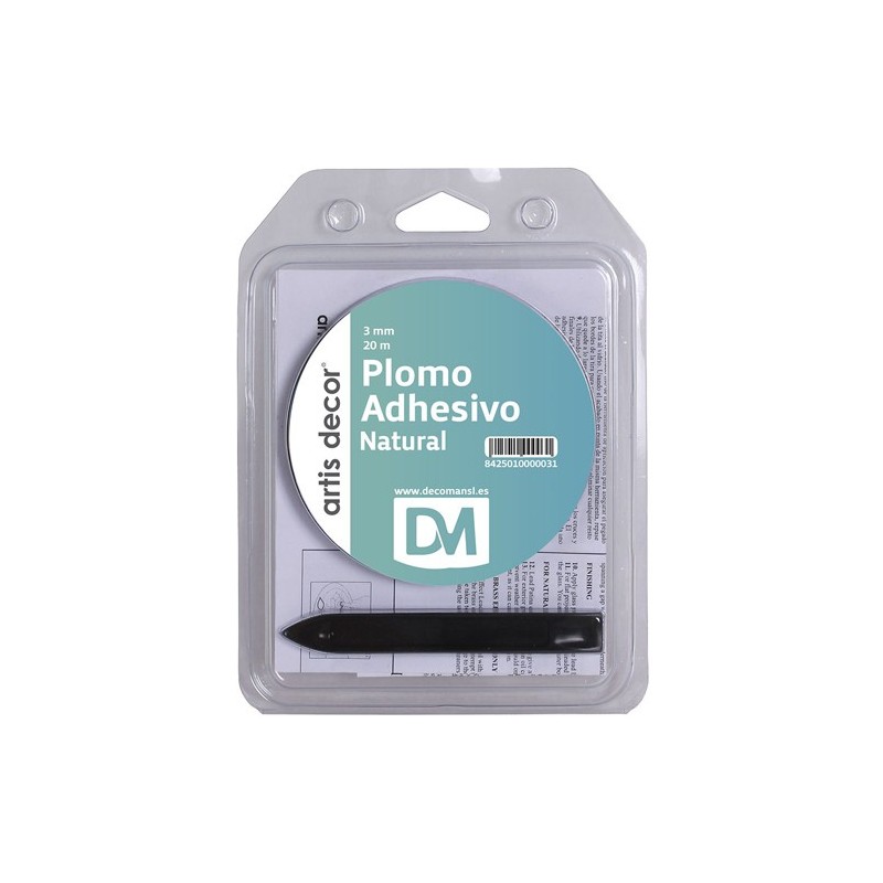 Material Manualidades-Plomo Adhesivo Doble Natural 3mmx20m 