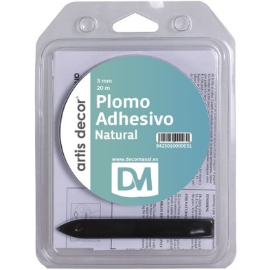 Material Manualidades-Plomo Adhesivo Doble Natural 3mmx20m 