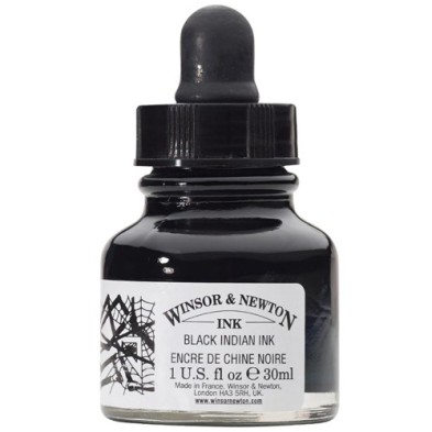 Tienda Online Manualidades-Tinta Dibujo (China) Negro Winsor Newton, 30 ml.