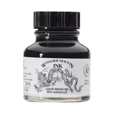 Tienda Online Manualidades-Tinta Dibujo (China) Negro Winsor Newton, 30 ml.