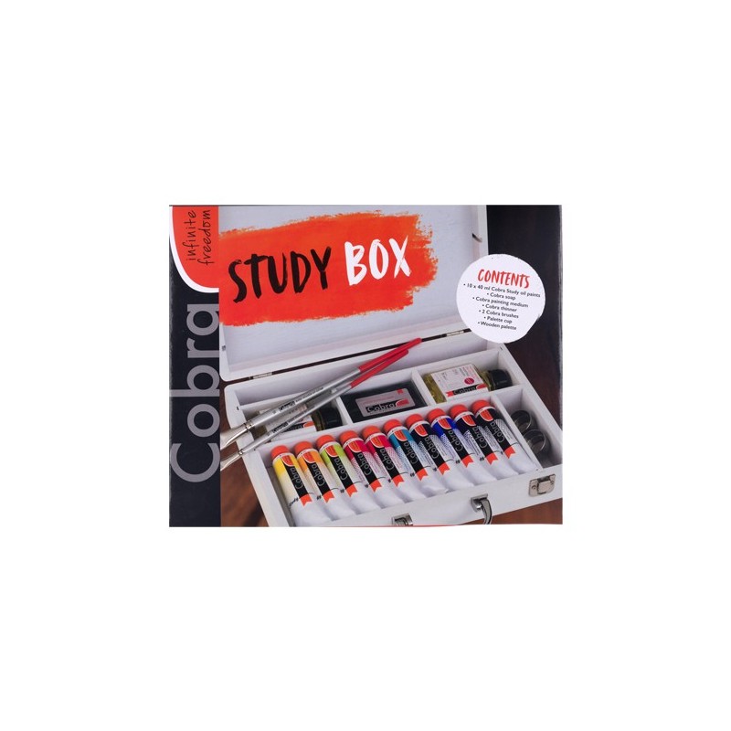 Material Bellas Artes - Pintura - Maletín con 10 colores óleo al agua Cobra Study (40 ml) +  accesorios | totenart.com