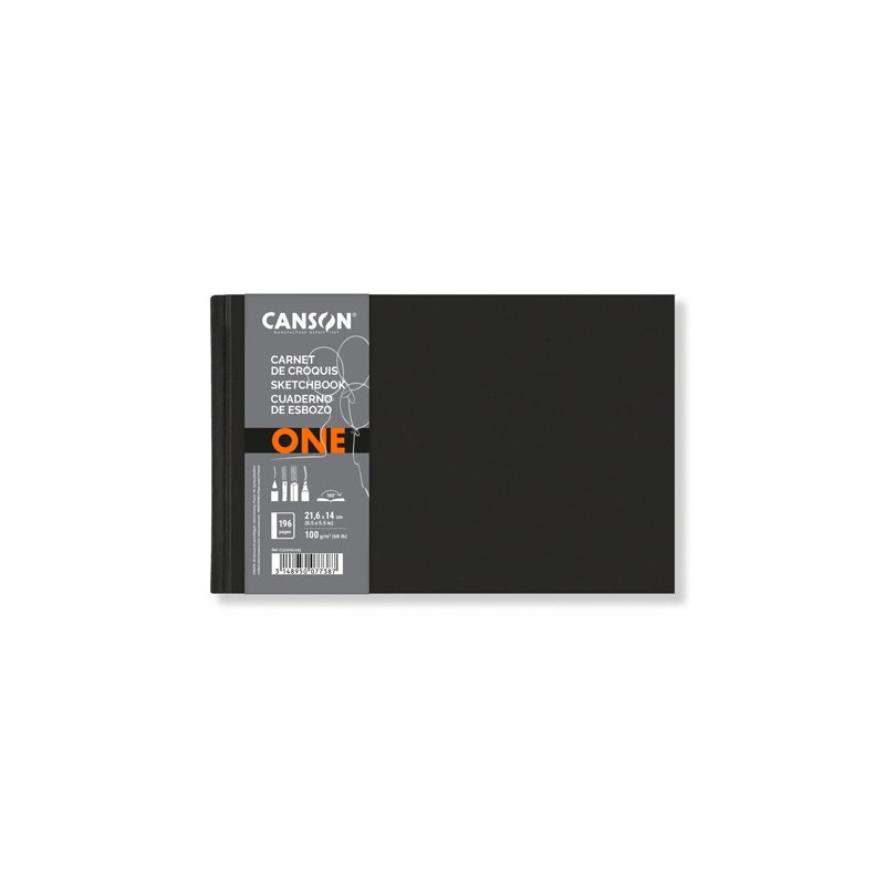 Material Bellas Artes – pintura-y-dibujo - Bloc Canson ONE cuaderno de esbozo (Tapa Dura), 196h., 100 gr., 21,6x14 cm | totenart