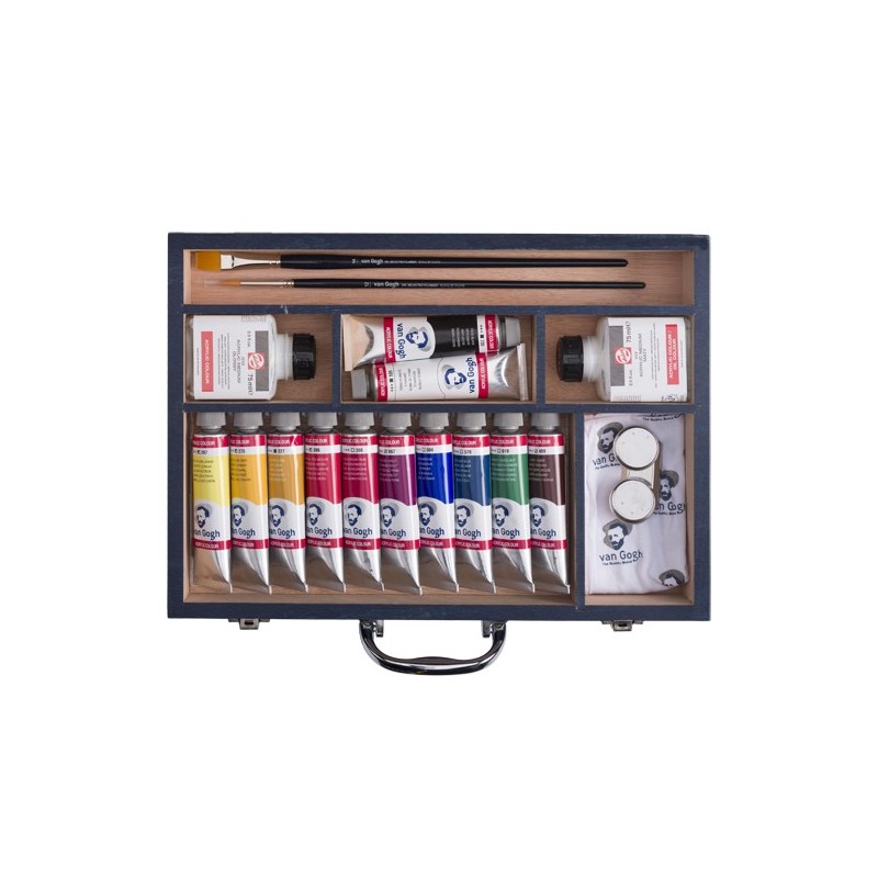 Material Bellas Artes - Pintura - Caja de madera con 10 colores acrílicos Van Gogh (40 ml) | totenart.com