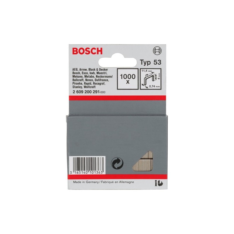 Material Bellas Artes - Pintura - Grapas typ 53 Bosch, caja 1000 uds. | totenart.com