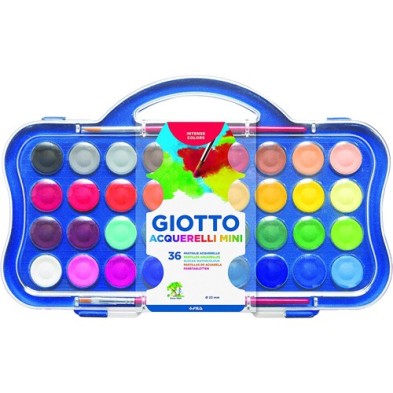 Material Bellas Artes – pintura-y-dibujo - Giotto Acuarela 36 pastillas de colores + 2 Pinceles | totenart.com