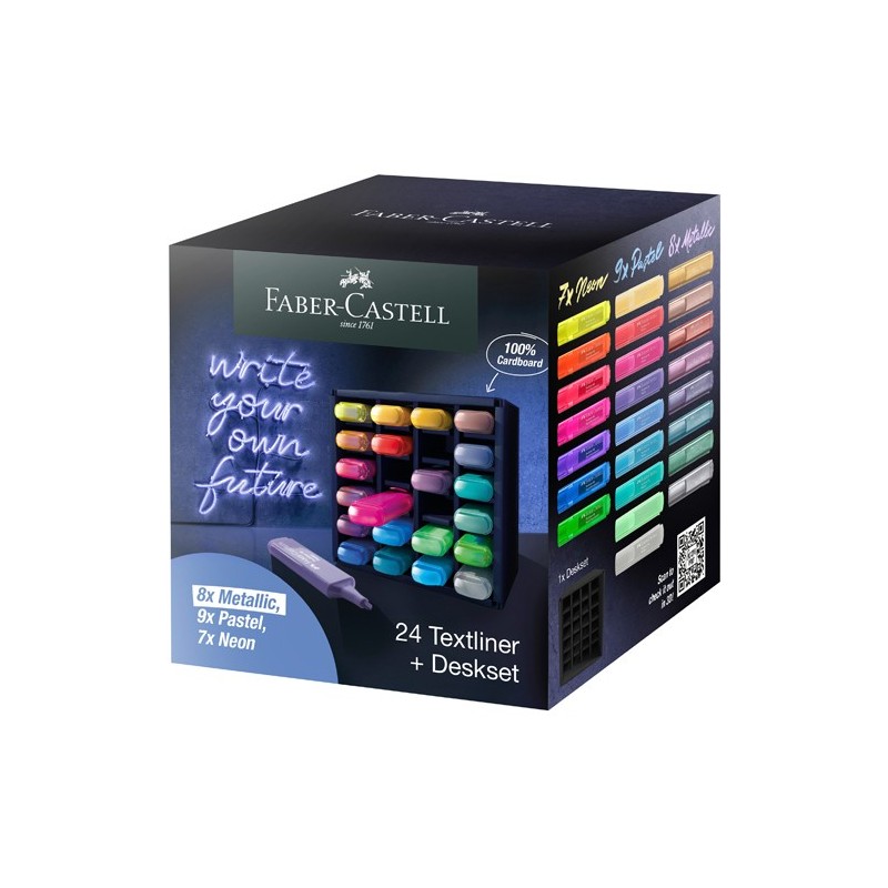 Material Bellas Artes – pintura-y-dibujo - Set 24 subrayadores Textliner Faber-Castell | totenart.com