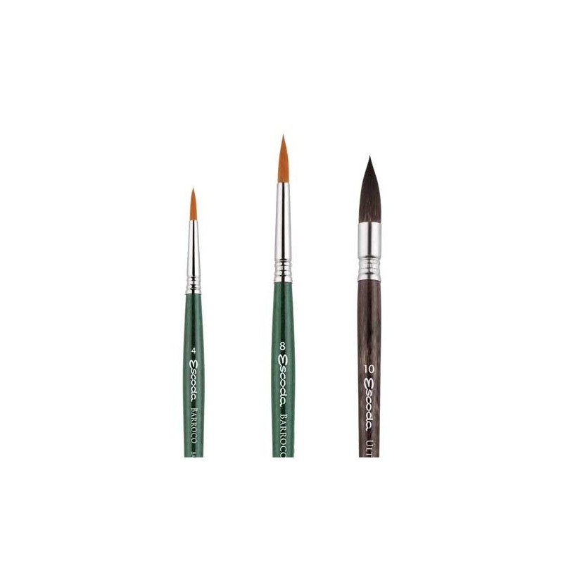 Material Bellas Artes - Pintura - Set de artista Conrad Roset, 3 pinceles para acuarela Escoda | totenart.com