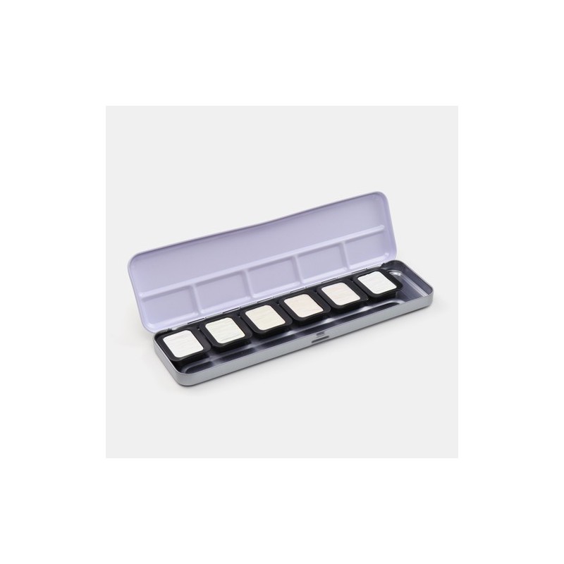 Material Bellas Artes - Pintura - Caja de acuarelas Finetec Premium 6 colores iridiscentes \"Hight Sparkling\" ** | totenart.com