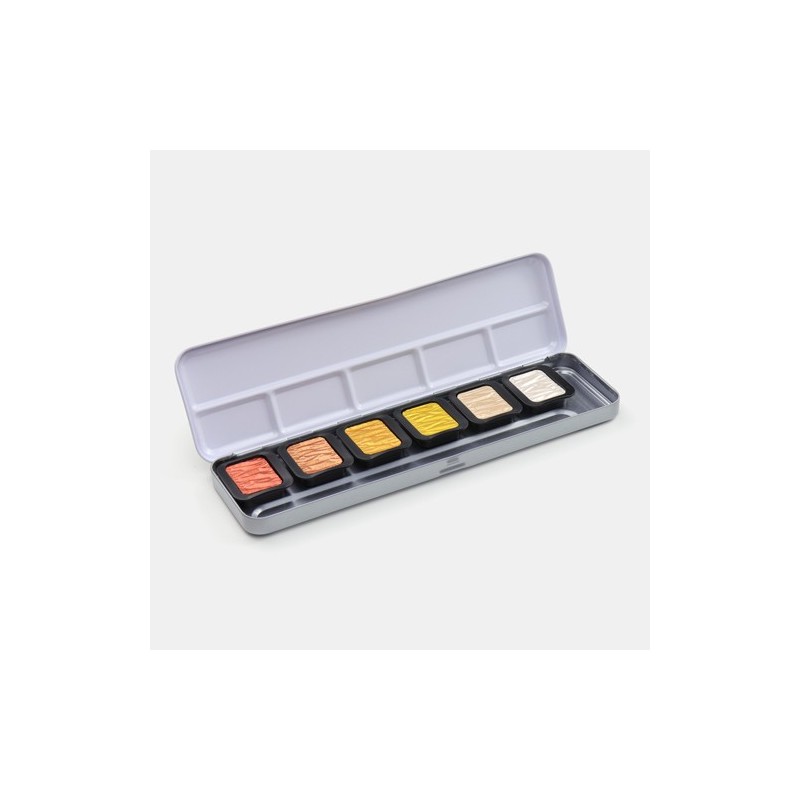 Material Bellas Artes - Pintura - Caja de acuarelas Finetec Classic 6 colores perlescentes \"Essential\" ** | totenart.com