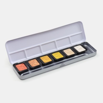 Material Bellas Artes - Pintura - Caja de acuarelas Finetec Classic 6 colores perlescentes \"Essential\" ** | totenart.com