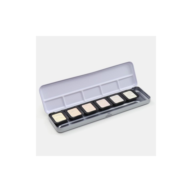 Material Bellas Artes - Pintura - Caja de acuarelas Finetec Classic 6 colores iridiscentes \"Pixie Dust\" ** | totenart.com