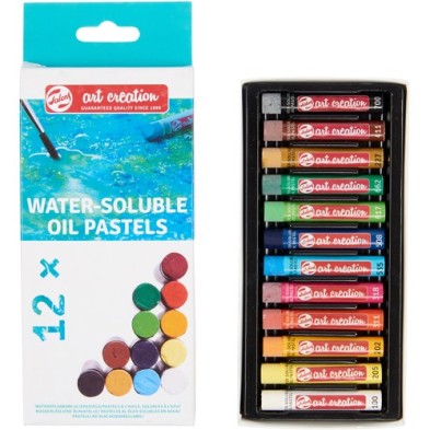 Material Bellas Artes – pintura-y-dibujo - Caja pasteles al óleo solubles en agua 12 colores Art Creation | totenart.com