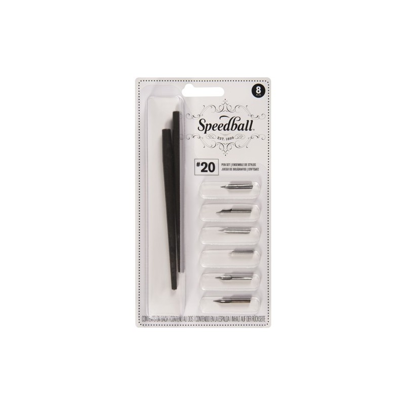 Material Escritura-Juego 6 plumillas y 2 mangos Speedball