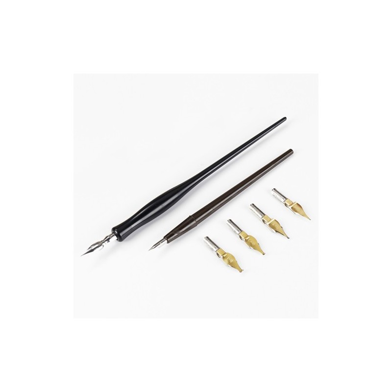 Material Escritura-Juego 6 plumillas y 2 mangos Speedball