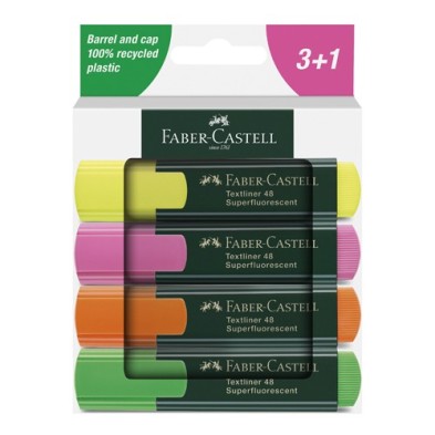 Material Bellas Artes – pintura-y-dibujo - Set 4 subrayadores Textliner Faber-Castell ** | totenart.com