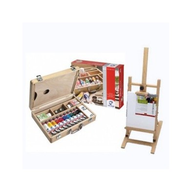 Material Bellas Artes - Pintura - Set de regalo acrílico Van Gogh: maleta, caballete y lienzo | totenart.com