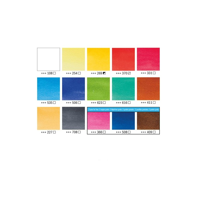 Material Bellas Artes - Pintura - Caja con 12 acuarelas Van Gogh 1/2 godet y pincel POCKET BOX. | totenart.com