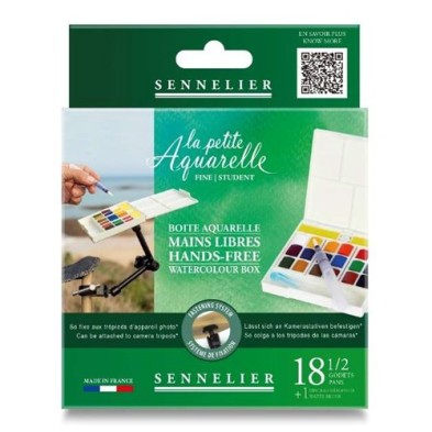 Material Bellas Artes - Pintura - Caja acuarelas Manos Libres, La Petite Aquarelle, Sennelier, 18 1/2 godets ** | totenart.com