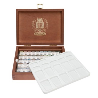 Material Bellas Artes - Pintura - Caja acuarelas de madera Schmincke Horadam, 50 1/2 godets supergranulados  | totenart.com