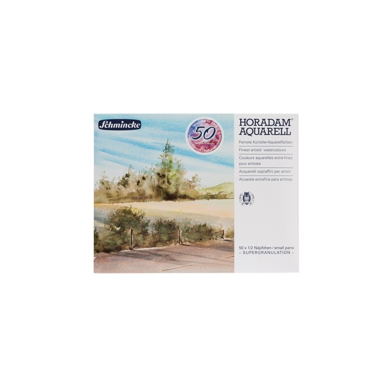 Material Bellas Artes - Pintura - Caja acuarelas de madera Schmincke Horadam, 50 1/2 godets supergranulados  | totenart.com