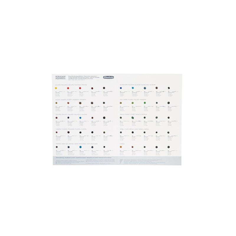 Material Bellas Artes - Pintura - Carta de colores Dot Card Schmincke Horadam, 50 colores supergranulados acuarela | totenart.co