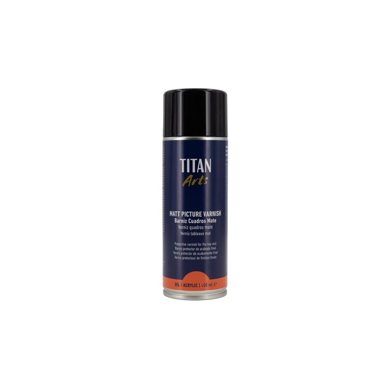 Material Bellas Artes – pintura- Barniz mate opal Titan en spray para cuadros (400 ml) | totenart.com