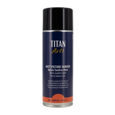 Material Bellas Artes – pintura- Barniz mate opal Titan en spray para cuadros (400 ml) | totenart.com