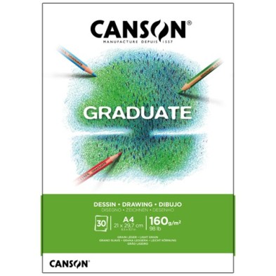 Material Bellas Artes – pintura-y-dibujo - Bloc Canson Graduate Dibujo, 30 h, 160 g, 21x29,7 cm (A4) | totenart.com