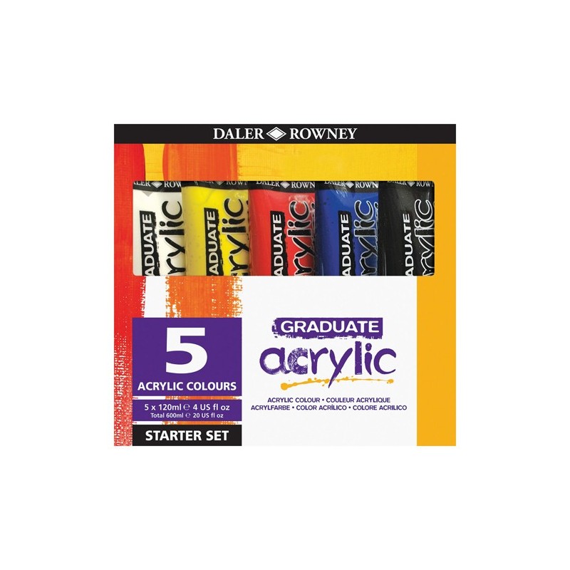Material Bellas Artes - Pintura - Set Acrílicos Graduate 5x120 ml, Daler Rowney | totenart.com