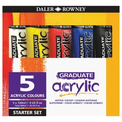 Material Bellas Artes - Pintura - Set Acrílicos Graduate 5x120 ml, Daler Rowney | totenart.com