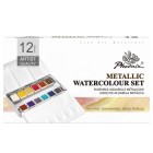 Material Bellas Artes - Pintura - Caja acuarelas de metal Phoenix, 12 1/2 godets, colores metálicos | totenart.com