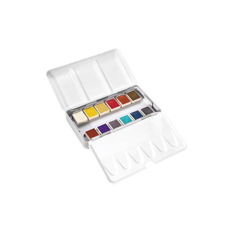 Material Bellas Artes - Pintura - Caja acuarelas de metal Phoenix, 12 1/2 godets, colores metálicos | totenart.com