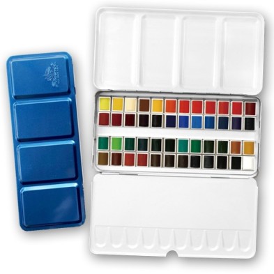 Material Bellas Artes - Pintura - Caja acuarelas de metal Phoenix, 48 1/2 godets | totenart.com