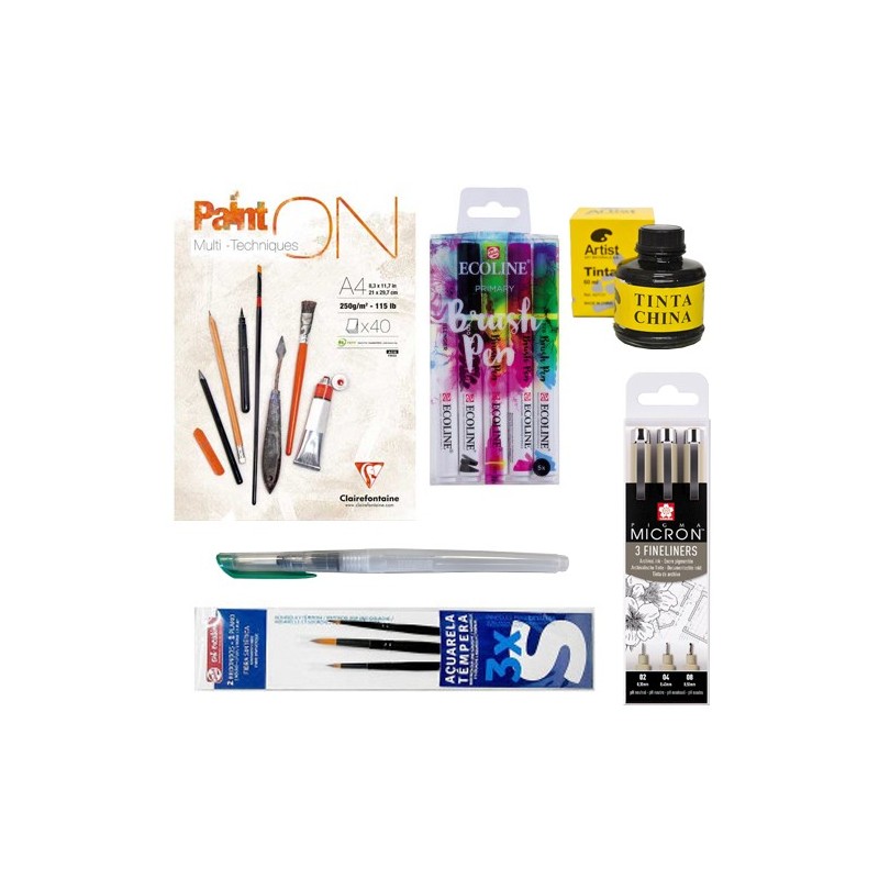 Material Bellas Artes - Pintura - Kit Inktober Totenart | totenart.com