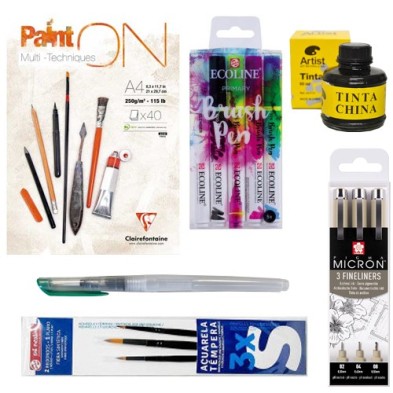 Material Bellas Artes - Pintura - Kit Inktober Totenart | totenart.com