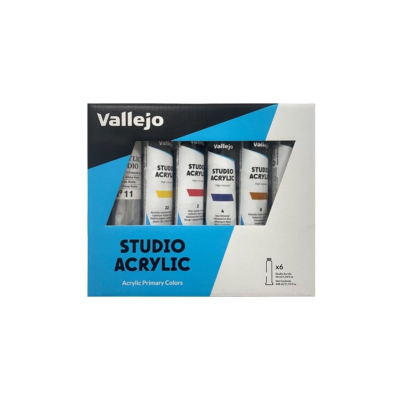Material Bellas Artes - Pintura - Set Acrílico Studio Vallejo 6 colores (58 ml) | totenart.com