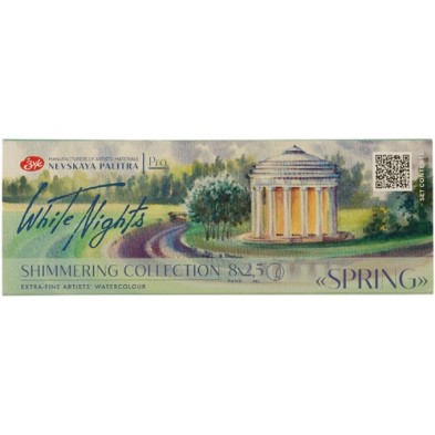 Material Bellas Artes - Pintura - Set acuarela 8 godets Shimmering Spring, iridiscentes, White Nights | totenart.com
