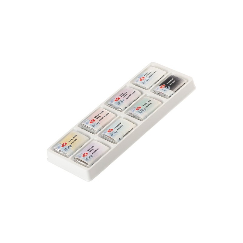 Material Bellas Artes - Pintura - Set acuarela 8 godets Shimmering Spring, iridiscentes, White Nights | totenart.com