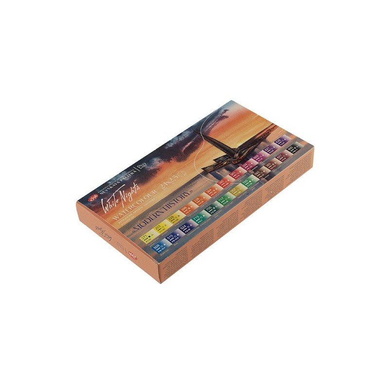 Material Bellas Artes - Pintura - Set acuarela 24 godets \"MODERN HISTORY\", estuche de plástico, White Nights | totenart.com