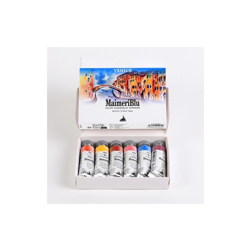 Material Bellas Artes - Pintura - Caja acuarelas MaimeriBlu Venecia, 6 tubos 12 ml ** | totenart.com