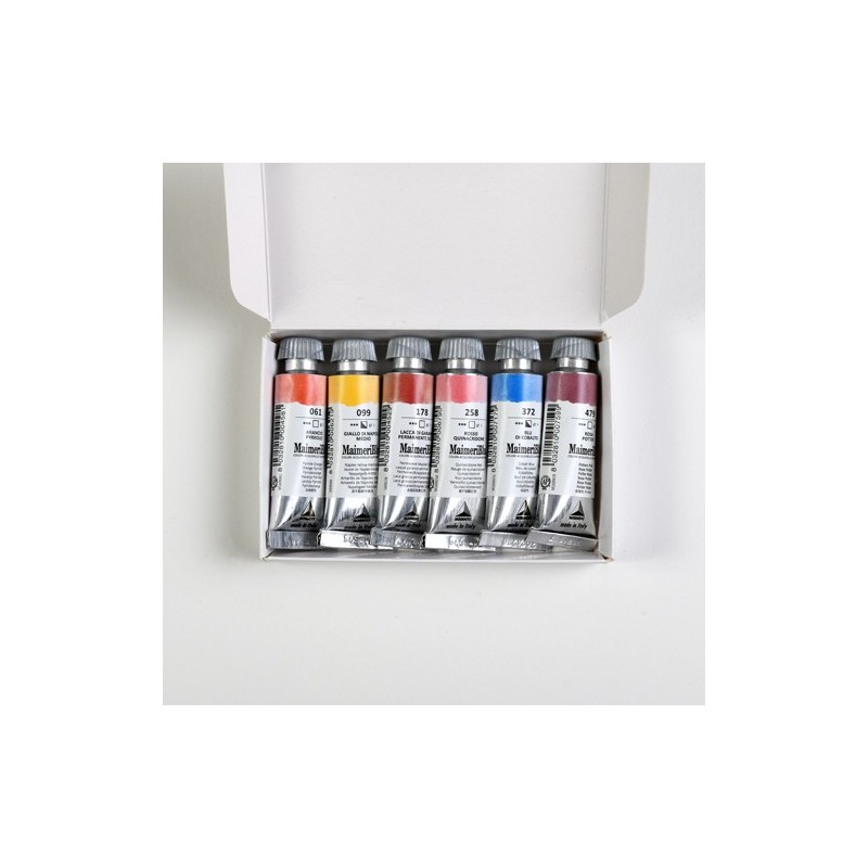 Material Bellas Artes - Pintura - Caja acuarelas MaimeriBlu Venecia, 6 tubos 12 ml ** | totenart.com