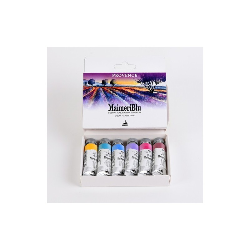 Material Bellas Artes - Pintura - Caja acuarelas MaimeriBlu Provenza, 6 tubos 12 ml ** | totenart.com