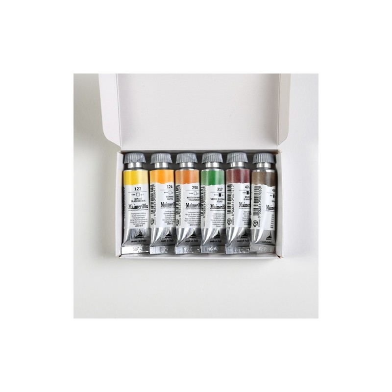Material Bellas Artes - Pintura - Caja acuarelas MaimeriBlu Sáhara, 6 tubos 12 ml ** | totenart.com